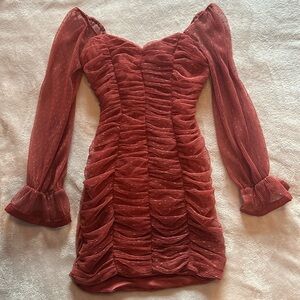 Pink Long Sleeve Haute Monde Bodycon Dress